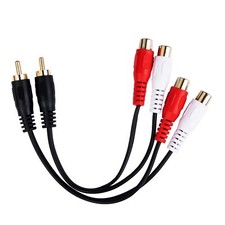 Rca Y Splitter 8 Inch 1 Male To 2 Female Stereo Audio Cable Gold Plated Dual R