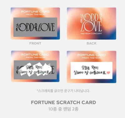 TAEYEON CONCERT The ODD Of LOVE OFFICIAL MD GOODS FORTUNE SCRATCH