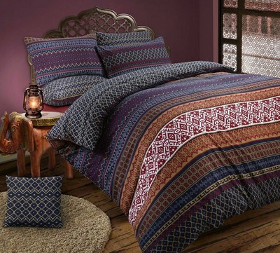 New Modern Indian Moroccan Ethnic Print Duvet Quilt Cover Bedding