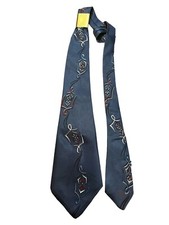 Vtg 50s NOS Arrow 208 Blue Tie  Rayon 4 1/4" x 50" USA Atomic MCM Rockabilly NWT