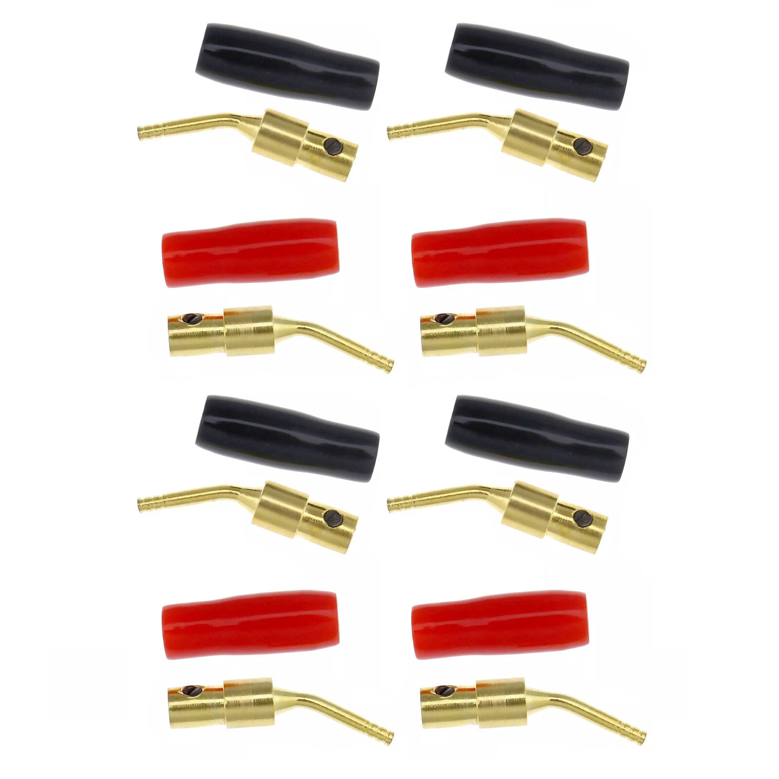 8Pcs Audiocrast Gold Plated 2mm Pin Banana Plug HiFi Speaker Cable Connector New