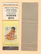 CLUB BALBOA EL { Phone FOREST 8-3347 } MONTE CALIF { GIRLIE } MATCHBOOK COVER