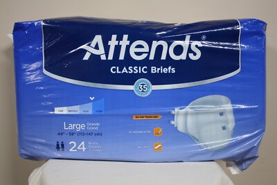 Attends  Incontinence Brief Classic Large Disposable Heavy Absorbency 72/CS