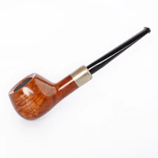 Wood Briar Billiard Handmade Cumberland Stem Horn Ring Smoking Tobacco Pipe