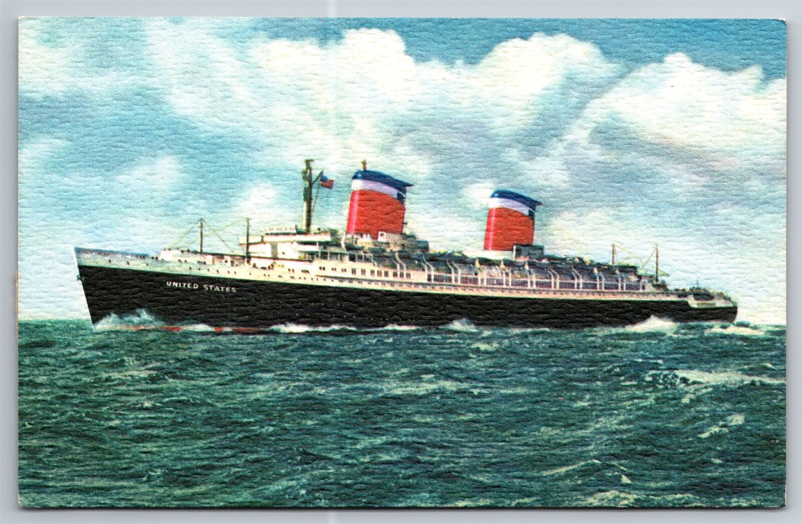 Vintage 1930 SS United States Transatlantic Liner Cruise Ship Postcard G4