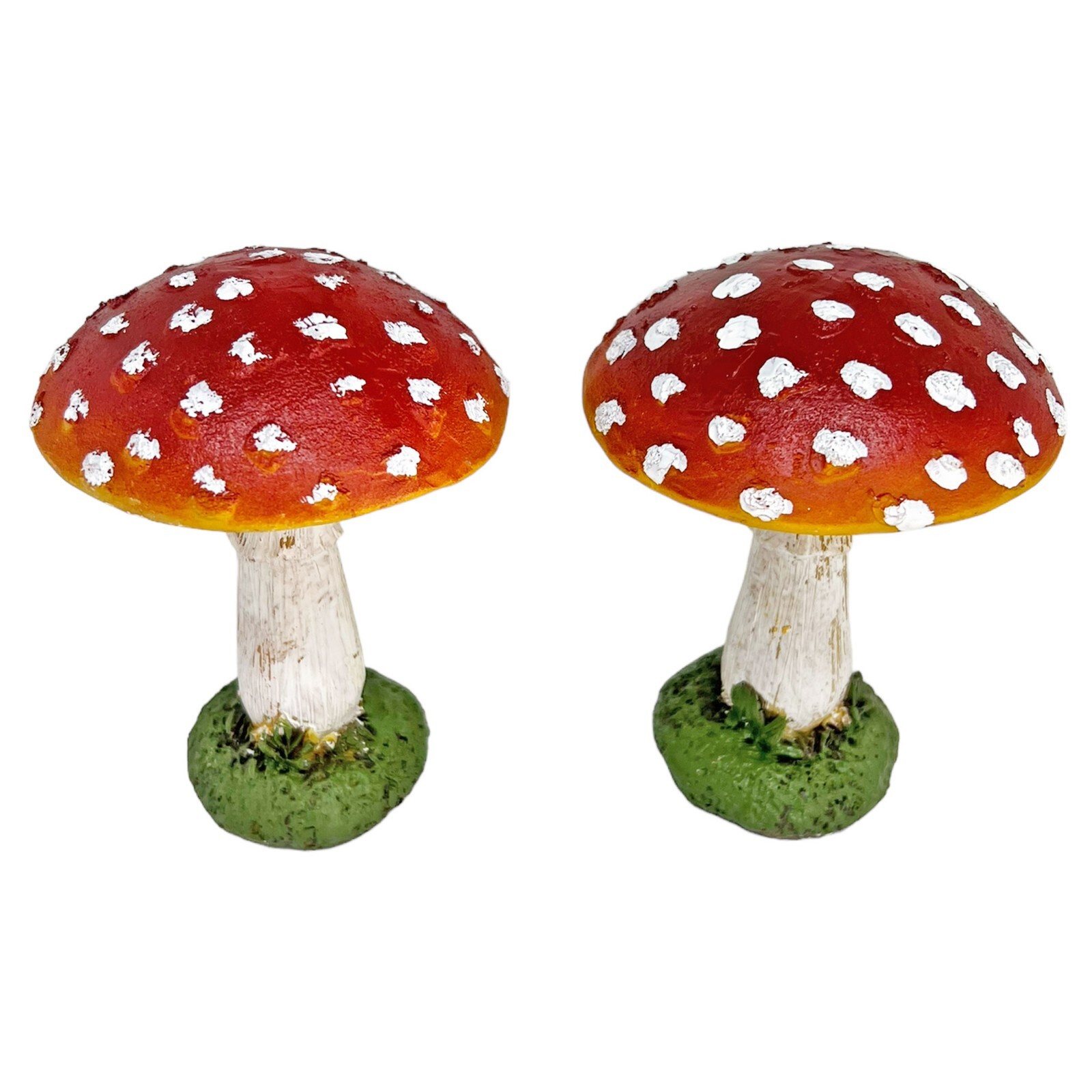 Pair Garden Mushroom Ornaments Fairy Garden Toadstools Outdoor