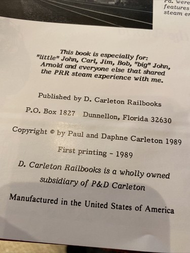 Pennsy Steam A to T Paul Carleton 1989 First Printing D Carleton - Picture 2 of 4