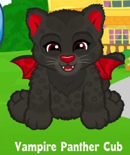 Webkinz Classic Vampire Panther Cub - hm9373 - Virtual Adoption Code Only