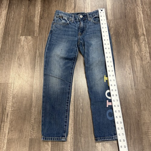 POLO RALPH LAUREN THE ASTOR SLIM BOY FRIEND BLUE DENIM JEANS YOUTH 7 GIRLS (101) - Picture 6 of 7