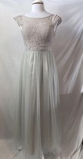 Iefiel Formal Lace Maxi Dress Women  s 10 Flowy Fairy Bridesmaid Party Gray Mint