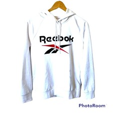 Reebok Sweatshirt Women s Oversized Activewear Athletic Athleisure White Hoodie