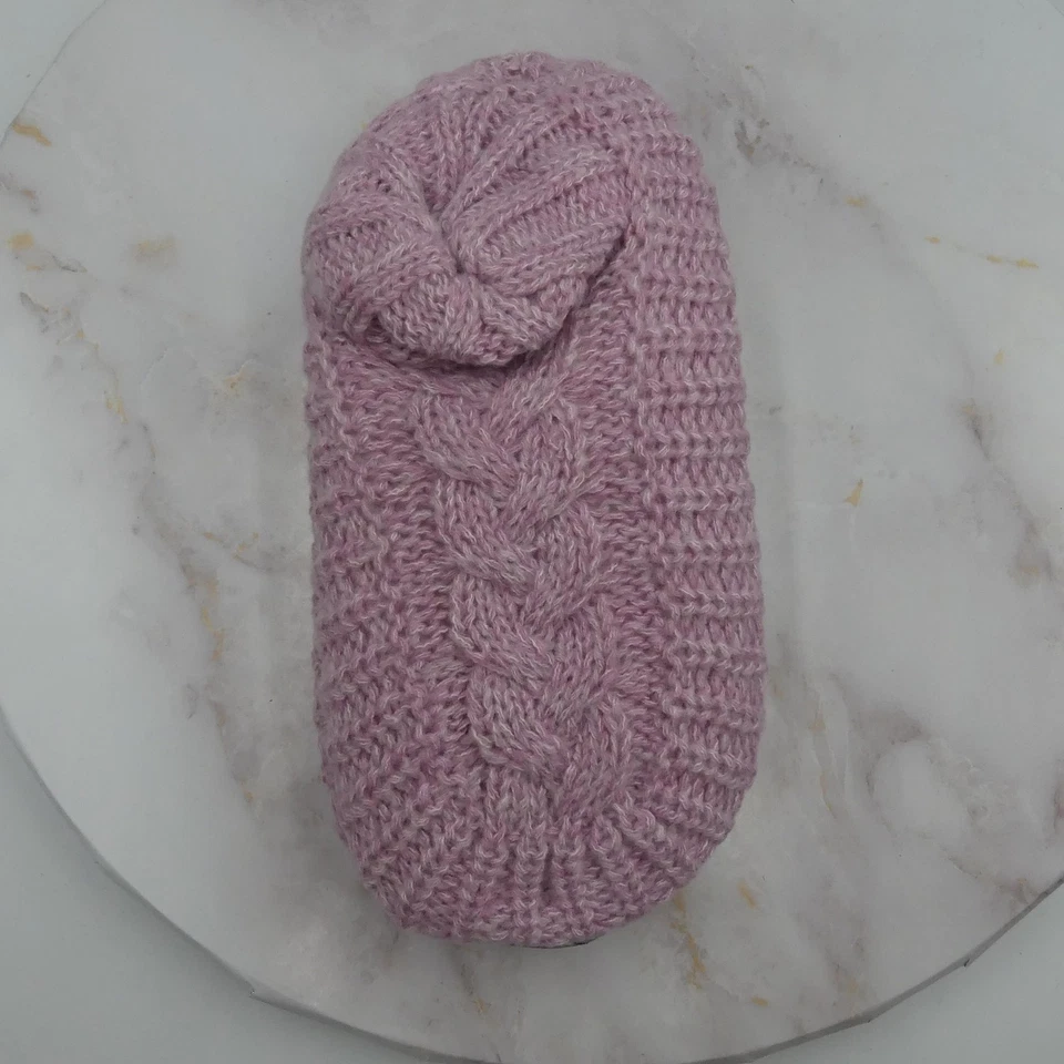 Zapatillas botín MUK LUKS para mujer talla L/XL (8-10) rosa esmerilado tejido con cable acogedoras Foto 3 de 4