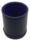 Set (10) White Poker Dice + Pouches + PU Leather Blue Felt Lined Cups Bundle — photo 4
