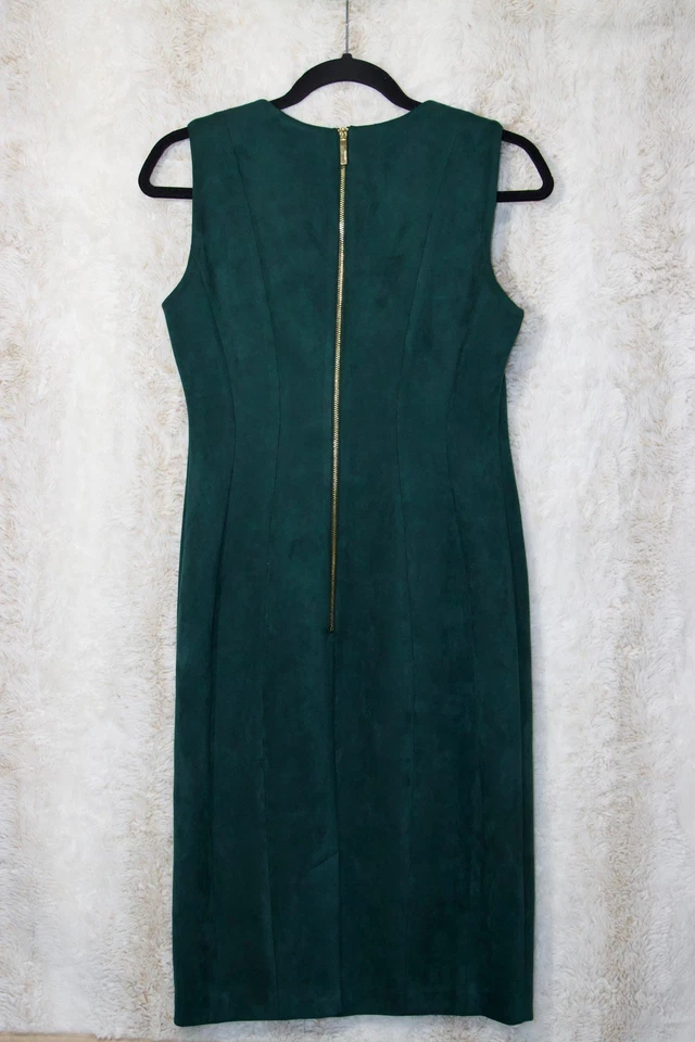 Vestido vaquero de gamuza sintética verde esmeralda de Calvin Klein para mujer talla 4 Foto 2 de 4