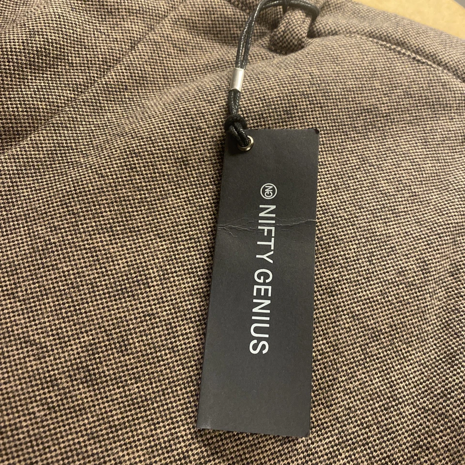 NUEVO Pantalón de Vestido Nifty Genius Pierna Recta Calce Regular Kahki Espiga 34x34 Nuevo con Etiquetas Foto 2 de 4