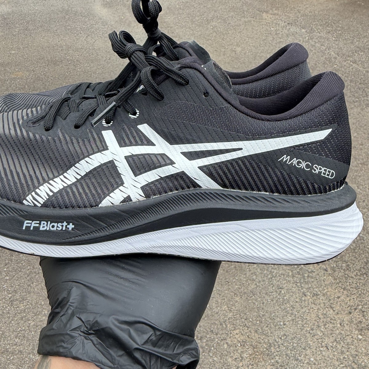 Asics Magic Speed 3 Shoes Mens 10 Black Road Running Sneakers