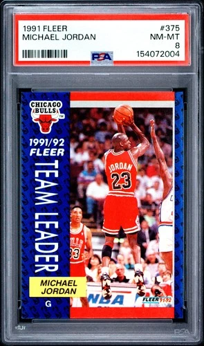 154072004 Michael Jordan 1991 Fleer #375 PSA 8
