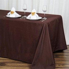 Chocolate BROWN Polyester 90x132" Rectangle TABLECLOTHS Wedding Party Linens