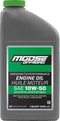MOOSE OFFROAD Synthetic Engine Oil - 10W-50 - 1 US quart 219381