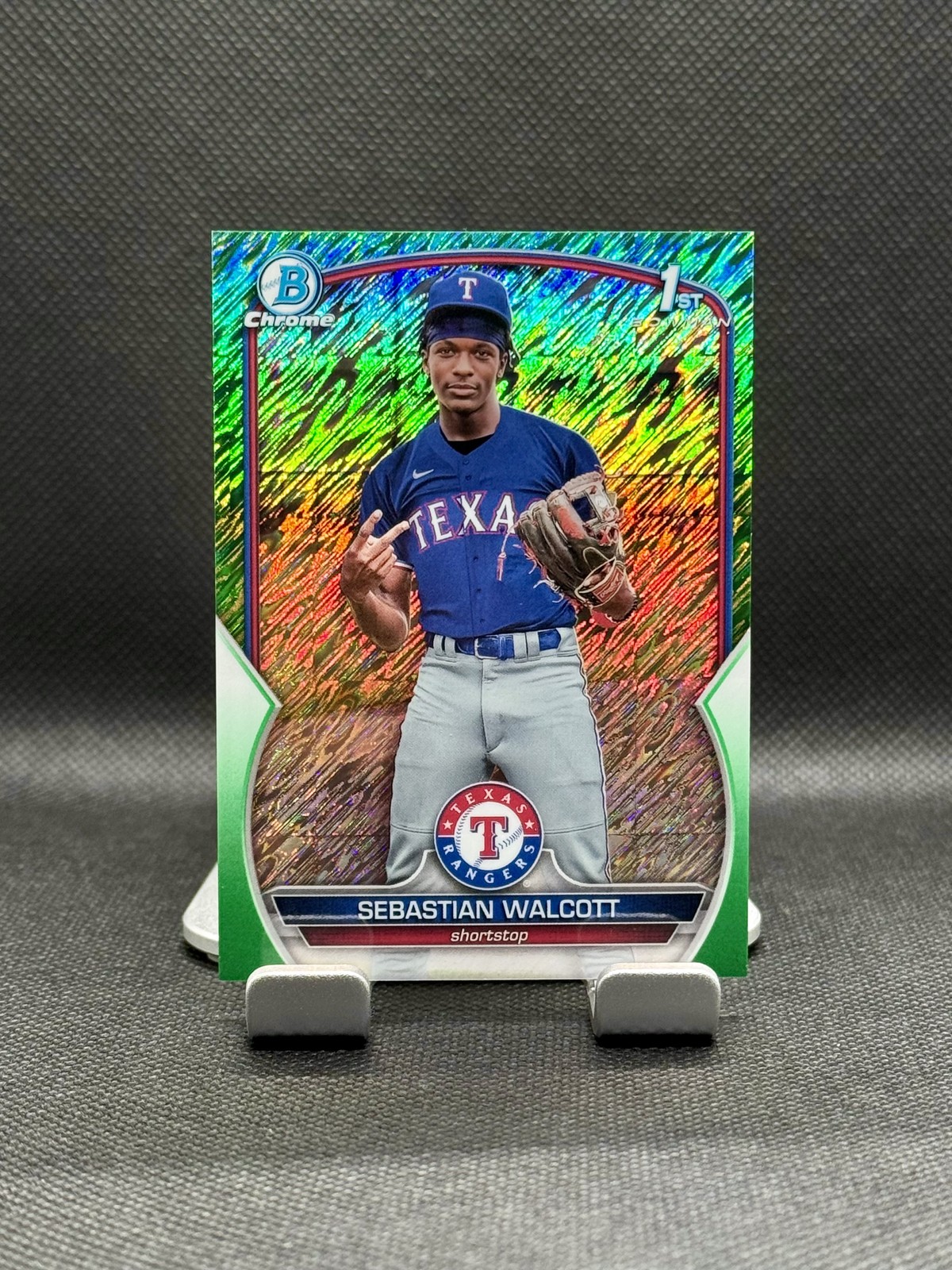 2023 Bowman Chrome Sebastian Walcott 1st Prospect Green Shimmer /99 #BCP-189