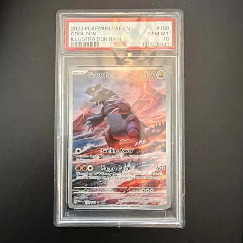 POKEMON GROUDON 2023 PARADOX RIFT #199 ILLUSTRATION RARE PSA 10