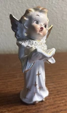 Vintage White Singing Angel - Hand Painted Artmark Originals Japan 