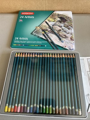 New Sealed Derwent Artists Pencil Perfection 24 Colored Pencils Set Tin