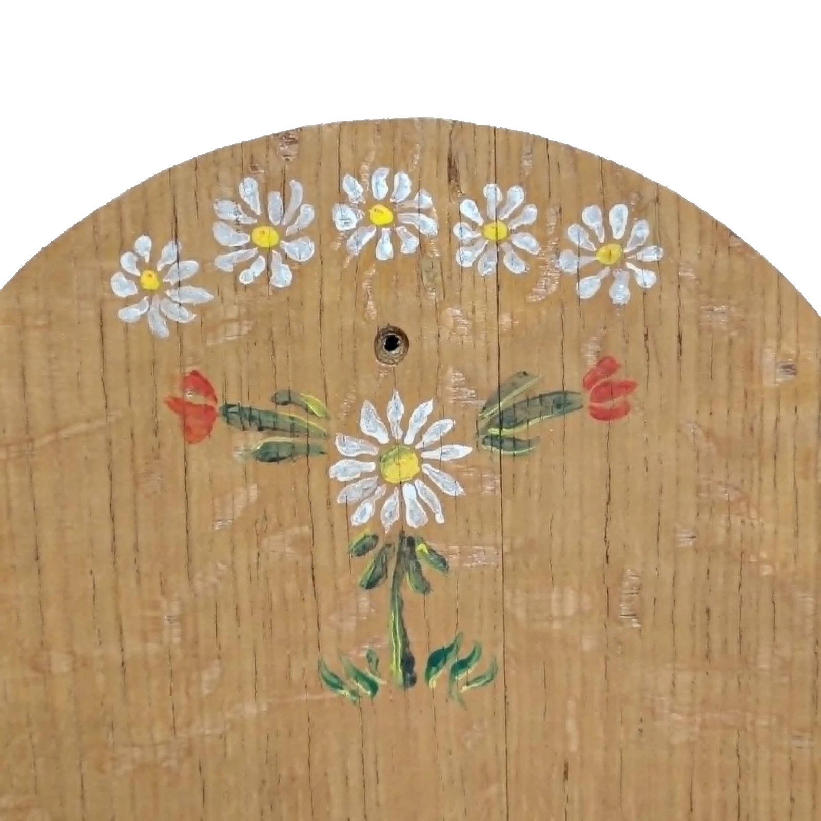 Vintage Wood Spice Rack Handcrafted and Decorated w/Daisies 25" High, 9" Wide