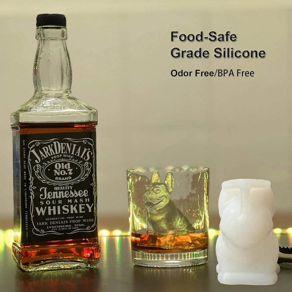 3D French Bulldog Ice Cube Molds, Fun Animal Shape Large Dog Ice Cube Tray for W - Image 4 of 4