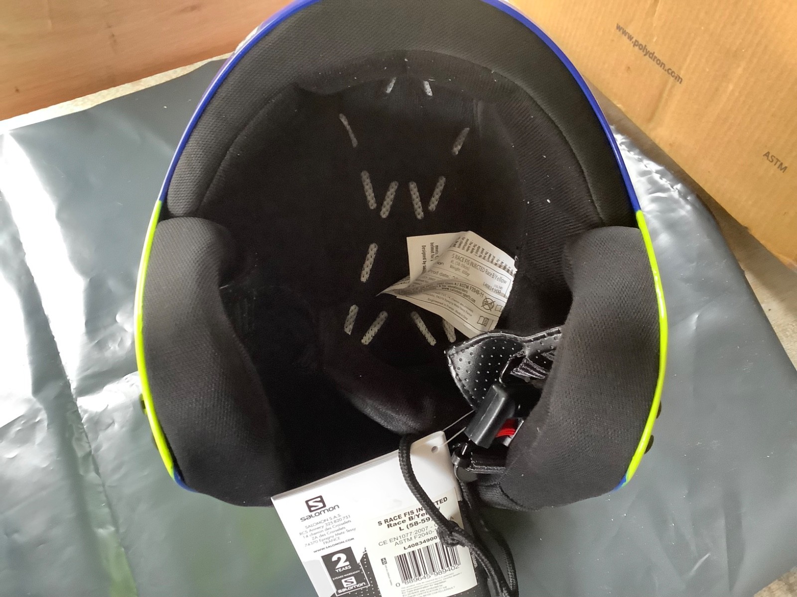 Casco da sci Salomon S Race FIS iniettato misura grande 58 59 cm nuovo