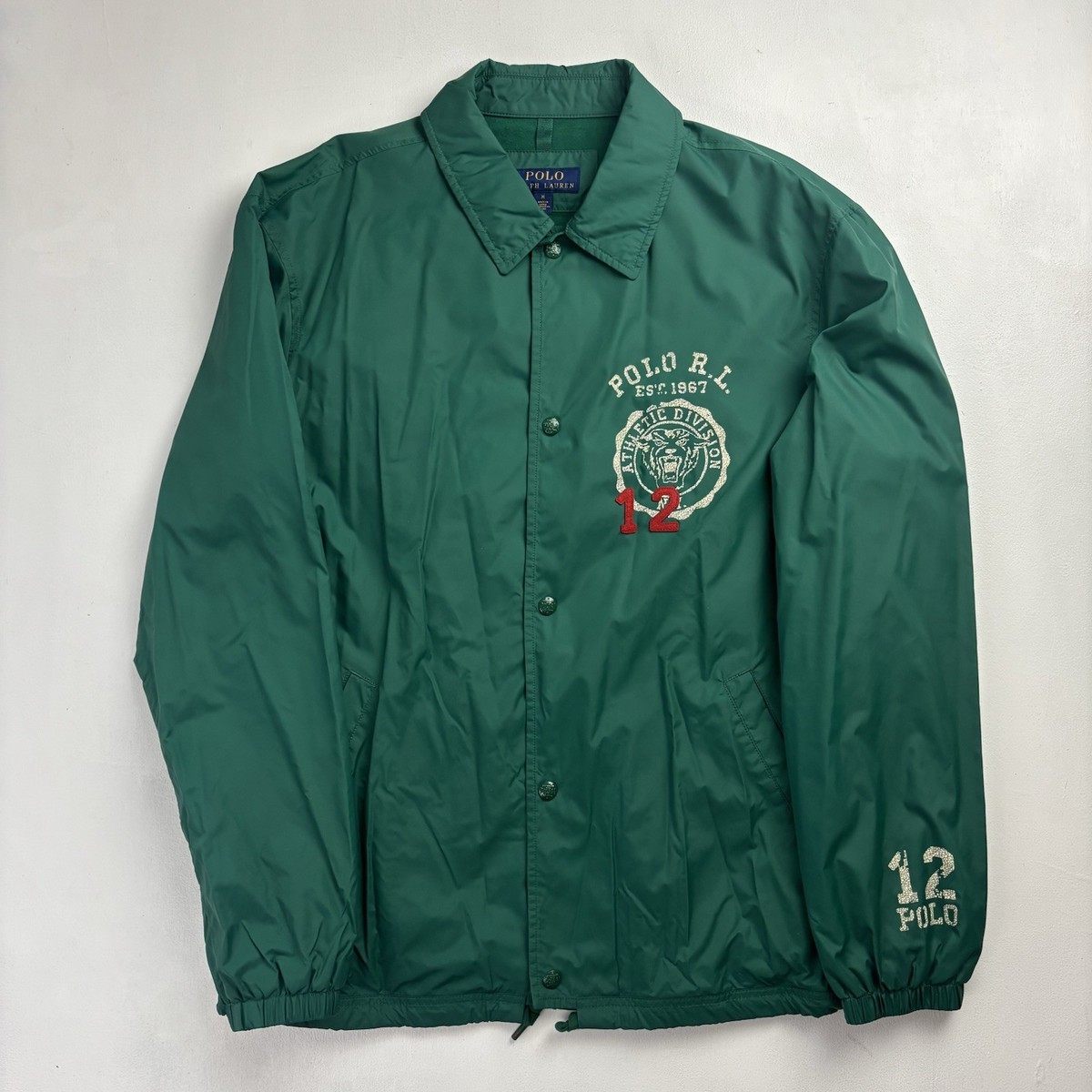Polo Ralph Lauren Boosters Tiger Coach Jacket Green M Varsity