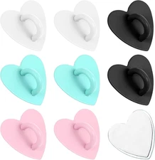 8 Pcs Heart Phone Ring Holder Finger Grip Hook Adhesive Metal Phone Charm