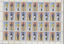 Historische Postuniform Bogen und Zusammendrucke