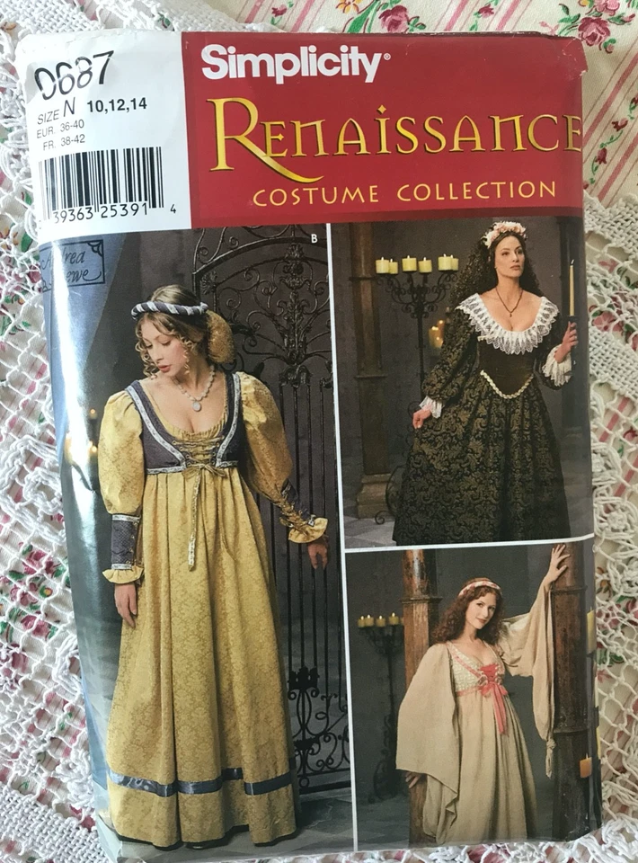 Simplicity Pattern 0687 Renaissance Costume Collection Misses 10-14 Uncut Sewing - Image 2 of 4