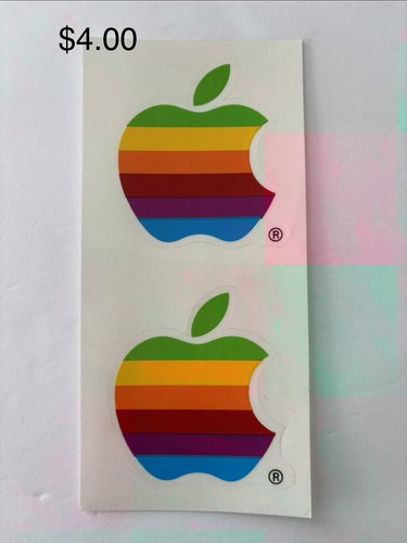 Vtg Rainbow Apple Macintosh Computer Stickers Decals Have 16 Sheets of 2