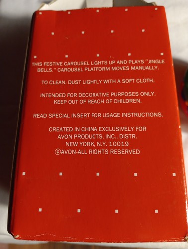 Vtg 1996 Avon Gift Collection Christmas Musical Carousel Ornament New Box Works - Picture 9 of 9