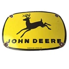 Vintage John Deere Porcelain Farm Sign - Tractor Gas Pump Service Station Sign