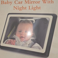 Baby Car Mirror with Night Light Multi-Mode Lighting for Infant Toddler