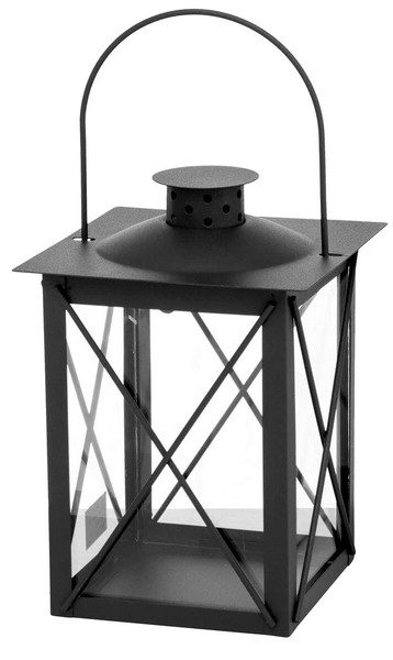 Boltze Laterne Farol Windlicht Dekoration Metall/Glas 14X14X20Cm Schwarz Neu-image