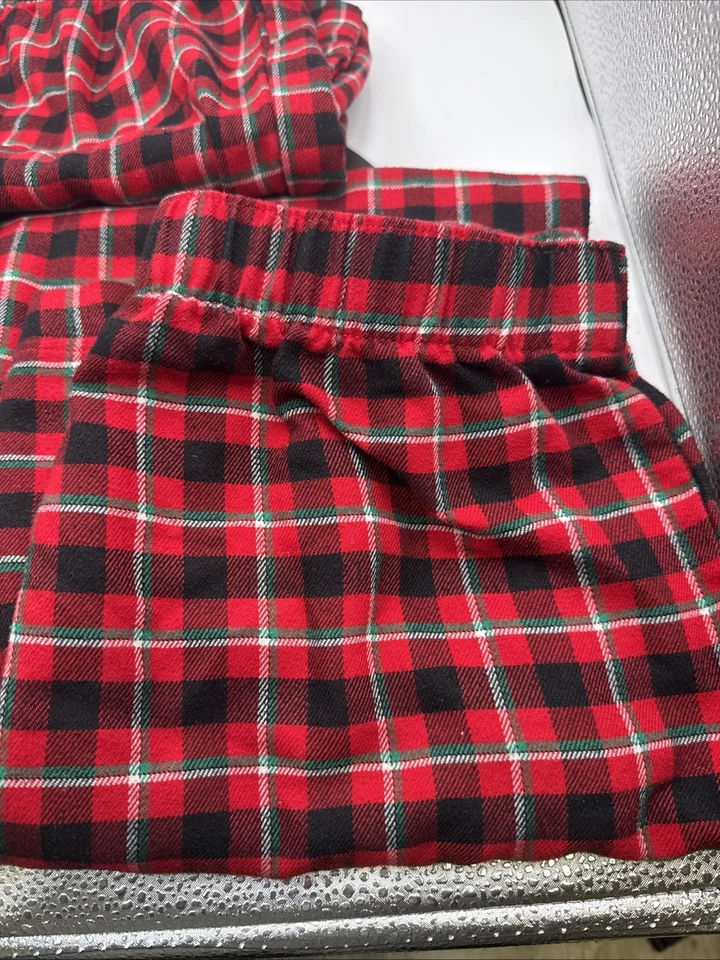 批量 Three Land’s End 男孩睡衣裤 红色格子 18 码 二手状况完好 31 英寸 内缝 — 第 3/4 张图片