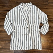Pilcro Anthropologie Womens Linen Oversized Blazer Size XS Office Slouchy Drape