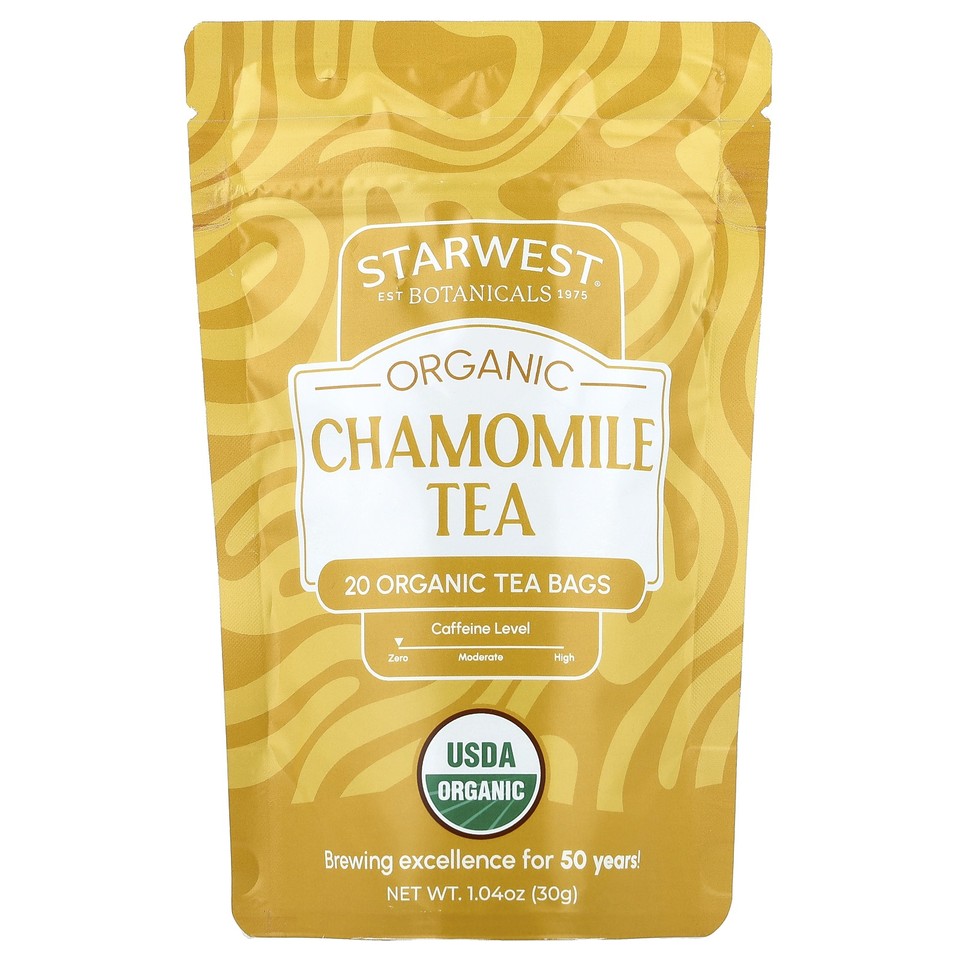 Organic Chamomile Tea, Caffeine Free, 20 Organic Tea Bags, 1.4 oz (30 g)