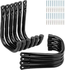 10 Pack Garage Storage Hooks, Heavy Duty Organizer 5.5Inch x 4.2Inch, Black 