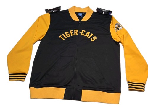 Adidas Hamilton Tiger Cats Jersey Men 2xl Black Yellow Long Sleeves Collared
