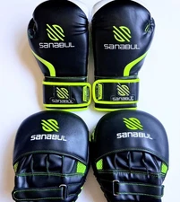 8oz Boxing Gloves, Full 4 Set Glove Set, SANABUL Essential Gel Gloves