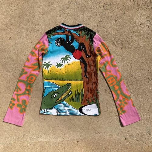 Custo Barcelona Top S vintage 90 y2k crocodile jungle graphic print keith haring - Picture 15 of 20
