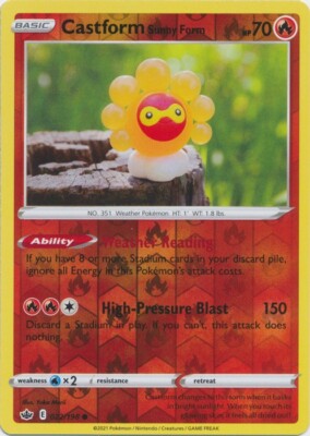 Reverse Holo Castform Sunny Form 022/198 Common Chilling Reign