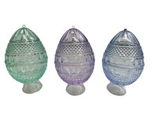 Plastic Easter Egg Ornaments - Glass Cut Like Look