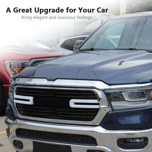 2X Inserciones de parrilla delantera Tapicería para Dodge Ram 1500 2019-2021 Blanco Accesorios - Imagen 5 de 10