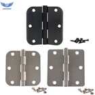 18-50Pcs 3-1/2" Satin Nickel Interior Door Hinges with 5/8" 1/4" Radius Corners